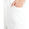 thumbnail image 4 of Time and Tru Women's and Women’s Plus High Rise Straight Leg Jeans with Raw Hem, 27.5” Inseam, Sizes 0-22, 4 of 5