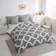thumbnail image 3 of Manfei Abstract Geometric Floral 7pcs Bedding Comforter Set,Boho Exotic Style Queen Bedding Sets,Gray White Queen Sheet Sets For Men Women,Breathable Home Decor Reversible, 3 of 8