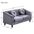 thumbnail image 4 of Gewnee Velvet Loveseat Sofa with Pillows and Nailhead Trim Armrest for Living Room,Gray, 4 of 7