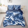 thumbnail image 2 of Homewish Abstract Camouflage Twin Bedding Sets 7-Piece for Kids Children Teens,Blue White Bedding Comforter Set Microfiber,Geometric Camo Breathable Sheet Sets,Luxury Bedroom Decor,Reversible, 2 of 8