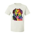thumbnail image 3 of Smiling Dog | Colorful Neon Golden Retreiver | Dean Russo Art Animal Lover Men's T-Shirt, White, Small, 3 of 6