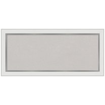Amanti Art Grey Cork Board Framed Eva White Silver Narrow Bulletin Board 33 in. x 15 in.