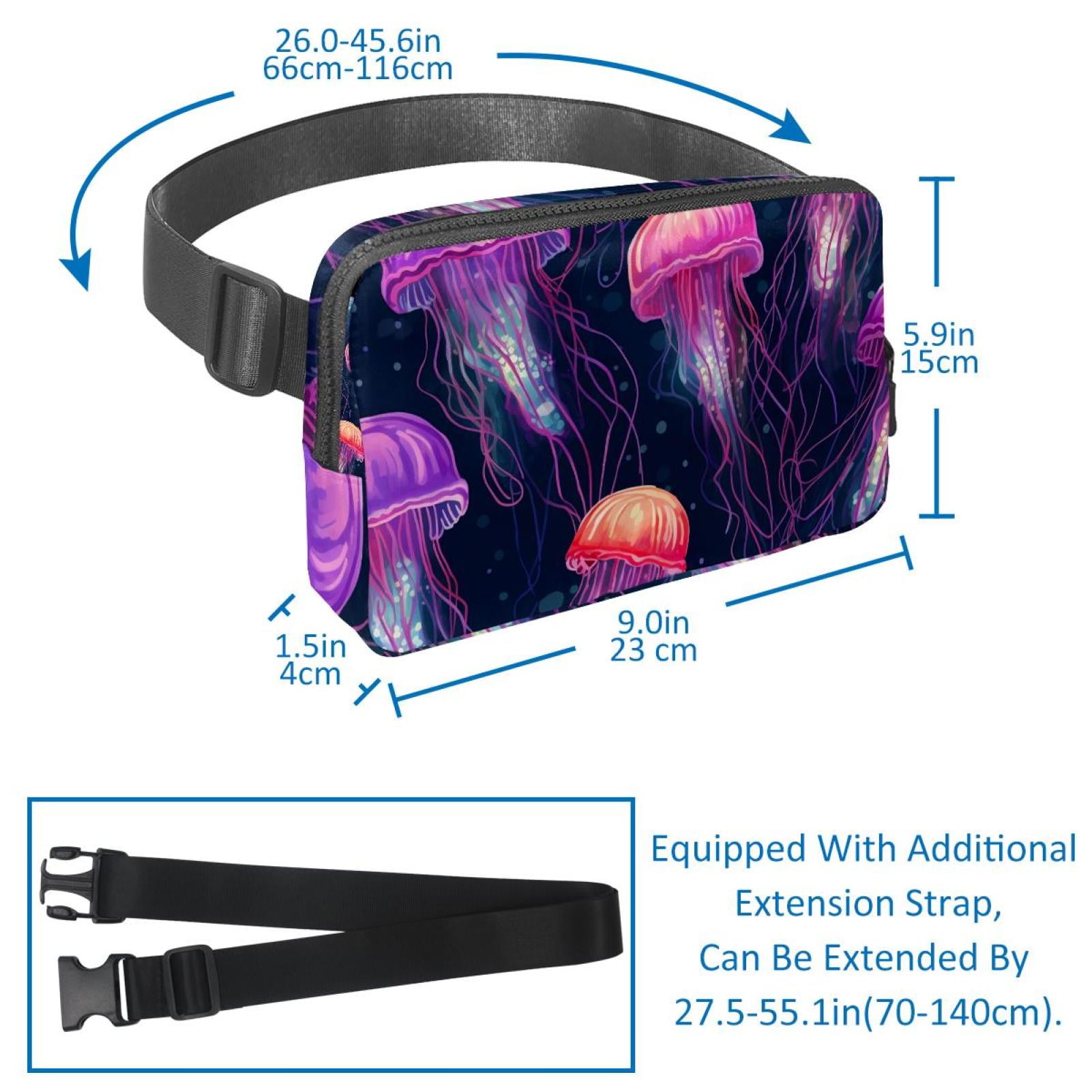 Jellyfish Money Belt Belt Bag Fanny Packs: Lightweight, Adjustable with Extension Strap, Unisex