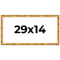 29x14 Frame Gold Bamboo Solid Wood Picture Frame | 1 Inch Moulding Width | Interior Frame Depth