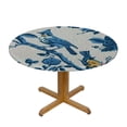 thumbnail image 3 of WYYP Floral Print Birds Round Tablecloth for Picnic Dining Kitchen Farmhouse 100% Polyester Fiber Tablecloths White, 3 of 8