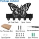 thumbnail image 3 of Gancho de madera con forma de mariposa para llaves, perchero para pared, 30 x 19 cm, color negro, con 5 ganchos de aleación., 3 of 9