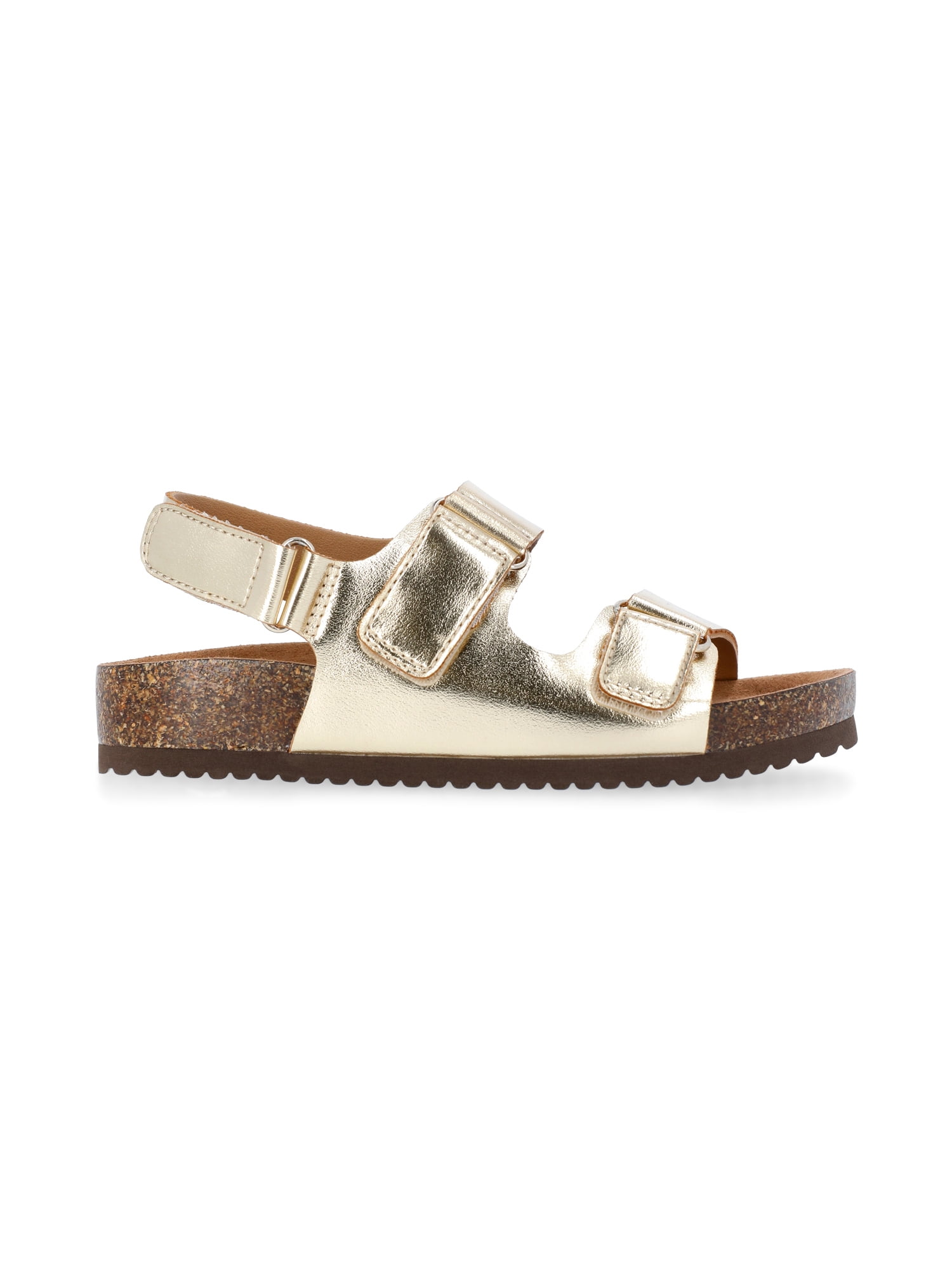 Wonder Nation Little and Big Girls' Double Buckle Footbed Sandals