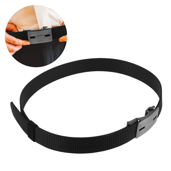 Luxshiny Durable Nylon Ratchet Belt with Automatic Buckle Black Versatile for Work and Social Events