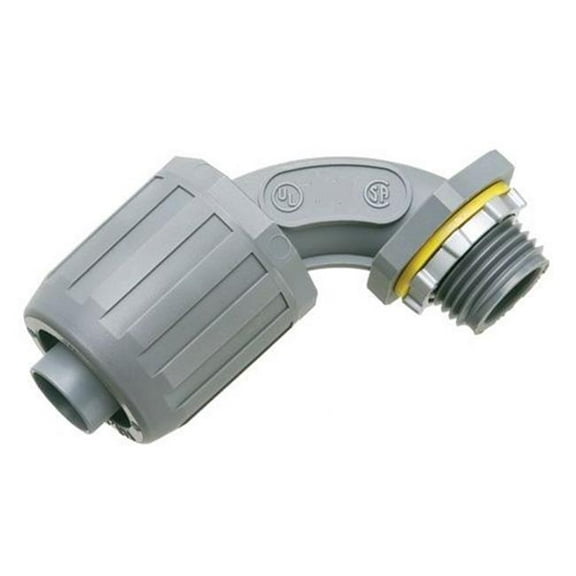 Arlington Industries NMLT9010-1 1 in. 90 deg Gray Non-Metalic Snap2IT Liquid-Tight Push-On Connector