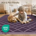 thumbnail image 4 of ODIKA 8'x10' Washable Area Rug Non-Slip Chair-Friendly Mat Minimalist Lattice Border Contemporary Repeating Motif for Dining Room, Large Office, Lounge, 4 of 7