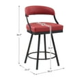 thumbnail image 3 of Lexicon Oxton Metal & Faux leather set of 2 Swivel Counter Height Chair in Red, 3 of 5
