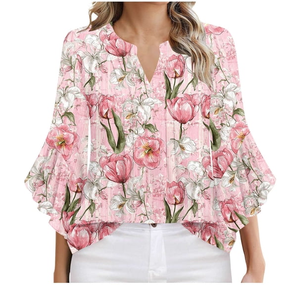 Cilsoka 3/4 Sleeve T Shirts for Women Long Shirts for Women Fall Ladies Tops and Blouses for Work Long Sleeve T Shirts for Women Cotton Womens Blouses Dressy Casual Fall My Orders