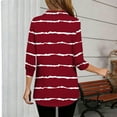 thumbnail image 5 of Inverlee Striped 3/4 Sleeve Blouse for Women Trendy Collared V Neck Tops Summer Casual Loose Fit Shirts, 5 of 5