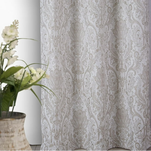 Taupe Curtains Moroccan Damask Patterned Curtains 90" 2 Panels Set for Living Room 3D Textured Jacquard Embossed Embroidered Neutral Grommet Drapes 50% Blackout Window Treatments Bedroom Dining