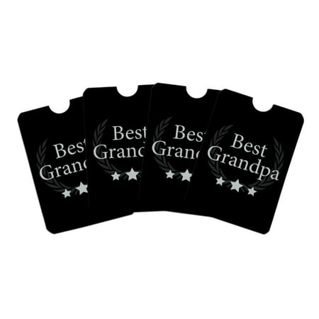 Best Grandpa Award Credit Card RFID Blocker Holder Protector Wallet Purse Sleeves Set of (Best Credit Card For Dining)