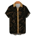 thumbnail image 3 of Camisas Para Hombre Moda de verano para hombre Ocio Personalidad Instrumentos musicales Digital 3D Impreso Botones Camisas de manga corta (Khaki, XXL), 3 of 4
