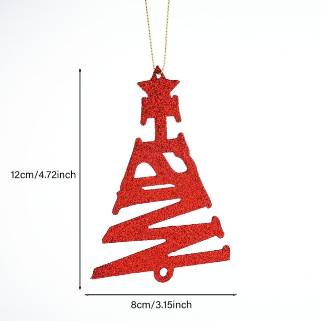 Merry Christmas Decorations Glitter Iron Deer Santa Claus Snowman Elk Pattern Ornaments Xmas Tree Pendant Kids DIY Hanging Gift