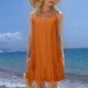 thumbnail image 2 of Mini vestido camisola sin mangas y sin espalda para mujer, para la playa, de poliéster, con volantes en el dobladillo, para cubrir el bikini, para llevar en vacaciones y en fiestas en la piscina., 2 of 8