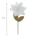 thumbnail image 3 of Long Stem Felt Poinsettia Pick (White), 3 of 3