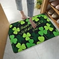 thumbnail image 4 of Happy St. Patrick's Day Door Mat Green Shamrock Clover Print Front Door Mat Felt Doormat for Indoor Outdoor Kitchen Home Decor, 16x24in, 4 of 6