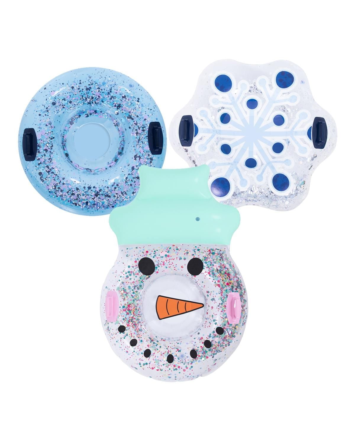 Packed Party 39” Inflatable Snowflake Holographic Confetti Snow Tube