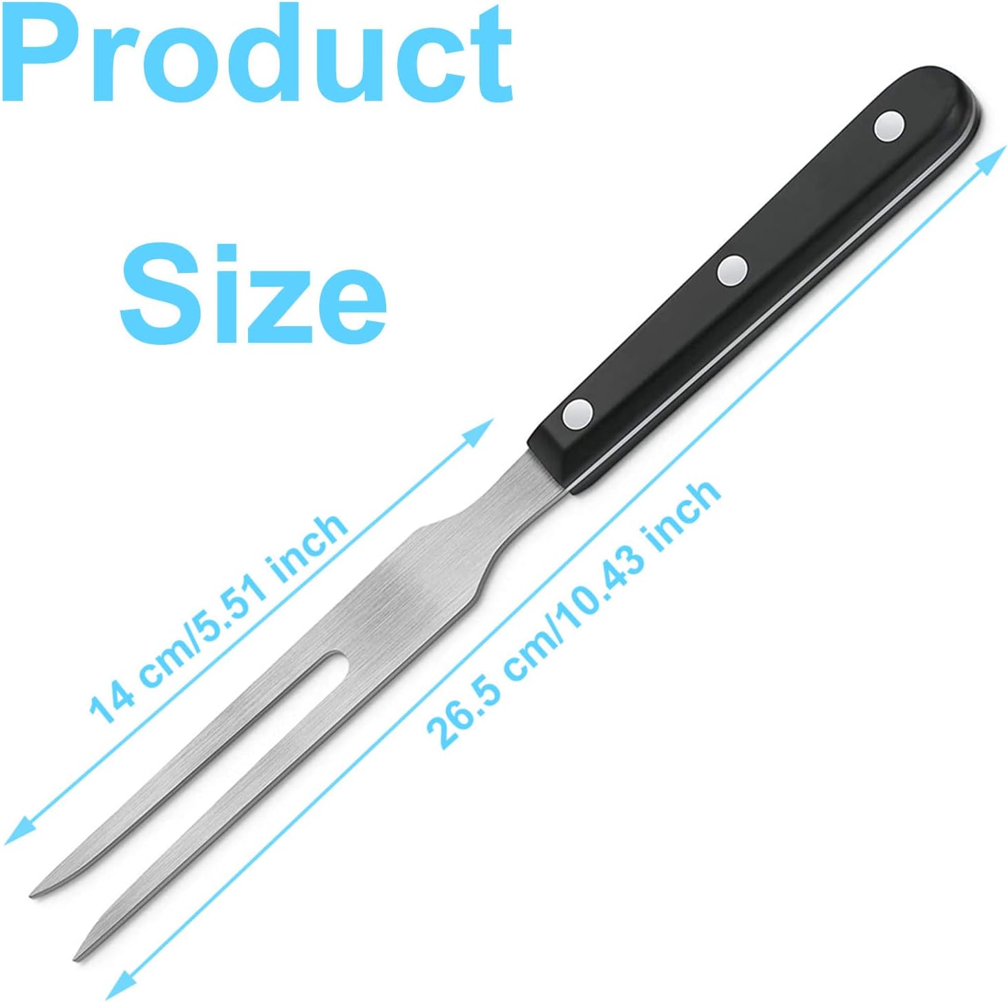 Tenedor De Carne De Acero Inoxidable 30 Cm Con Mango De Madera - Ideal Para Barbacoas, Asados Y Filetes