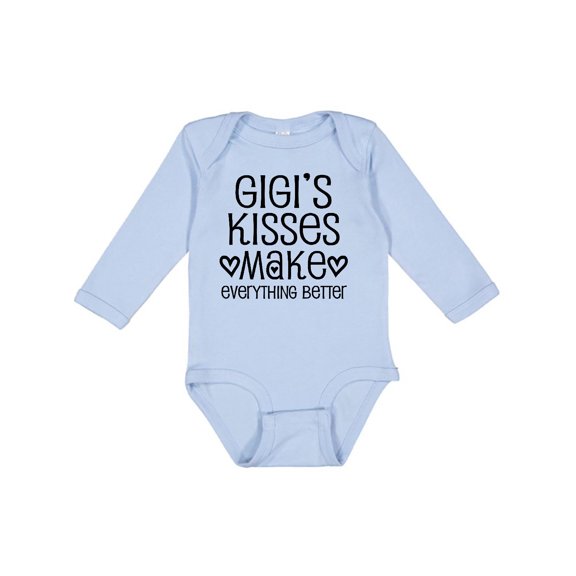 Inktastic Gigi Kisses Make Everything Better Boys or Girls Long Sleeve Baby Bodysuit