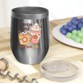 thumbnail image 2 of Pumpkin Spice & Everything Nice, Retro Autumn or Fall Drinks Art Merch Gift, Stainless Steel 12oz Wine Tumbler, 2 of 5