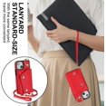thumbnail image 6 of Phone Case for iPhone 13 Mini 5.4 inch Wallet Cover with Screen Protector and Ring Stand Credit Card Holder Slot Crossbody Strap Cell iPhone13mini i-Phone 13minicase i iPhone13 13mini Women Girls Red, 6 of 13
