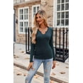 thumbnail image 5 of Zeagoo Womens Tops Long Sleeve Shirt Casual V-Neck Rib Knit Pullover Tee Basic Solid Trendy Fall Going Out Tops Underscrub Casual Outfits, 5 of 5