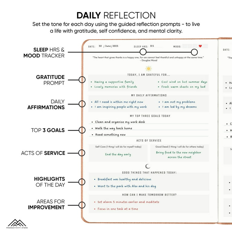 PRODUCTIVITY STORE Gratitude Journal & Self Care Journal - Guided