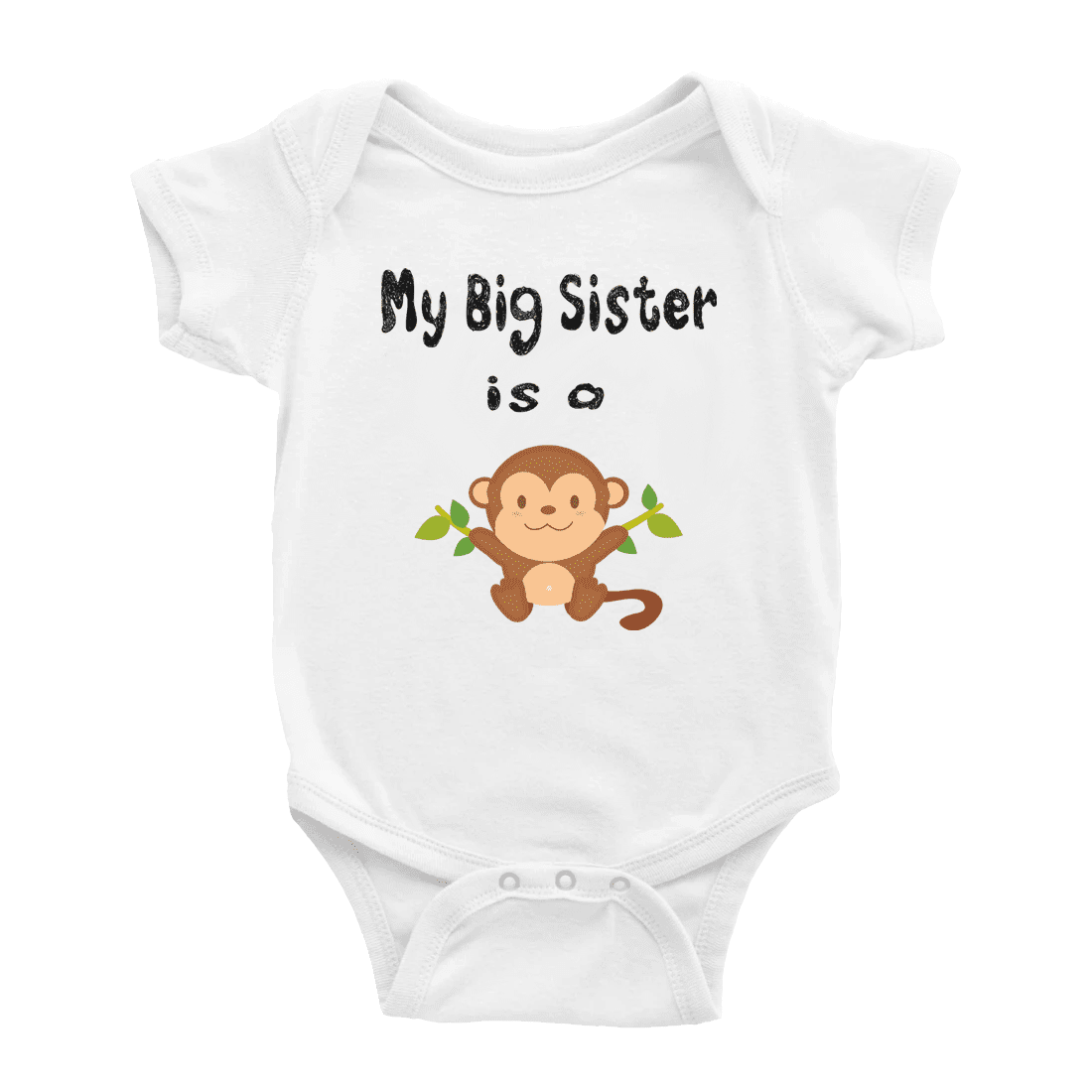 My Big Sister Is A Monkey Funny Baby Clothing Bodysuits