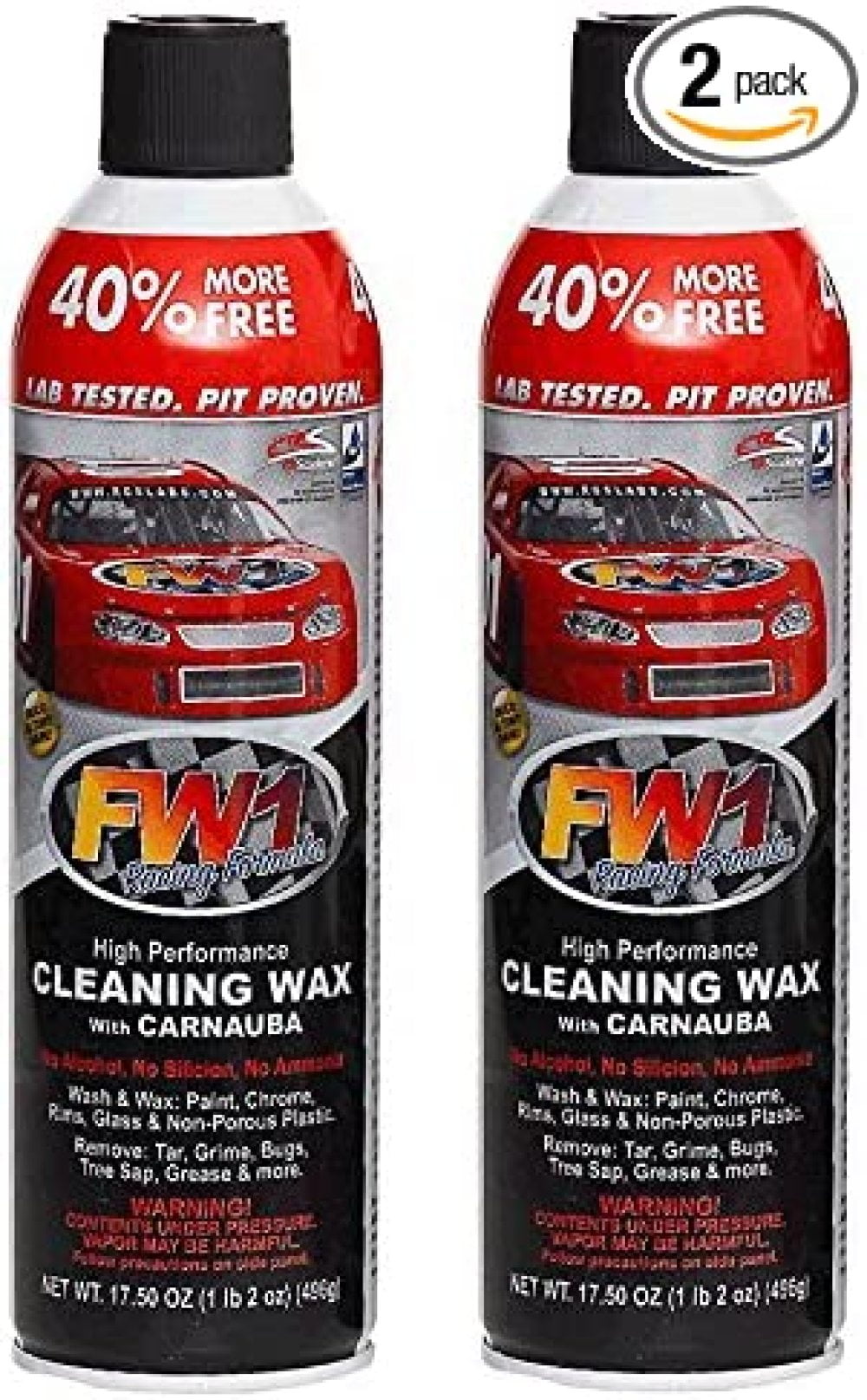 FW1 Cleaning Waterless Wash & Wax with Carnauba Car Wax (2-Pack