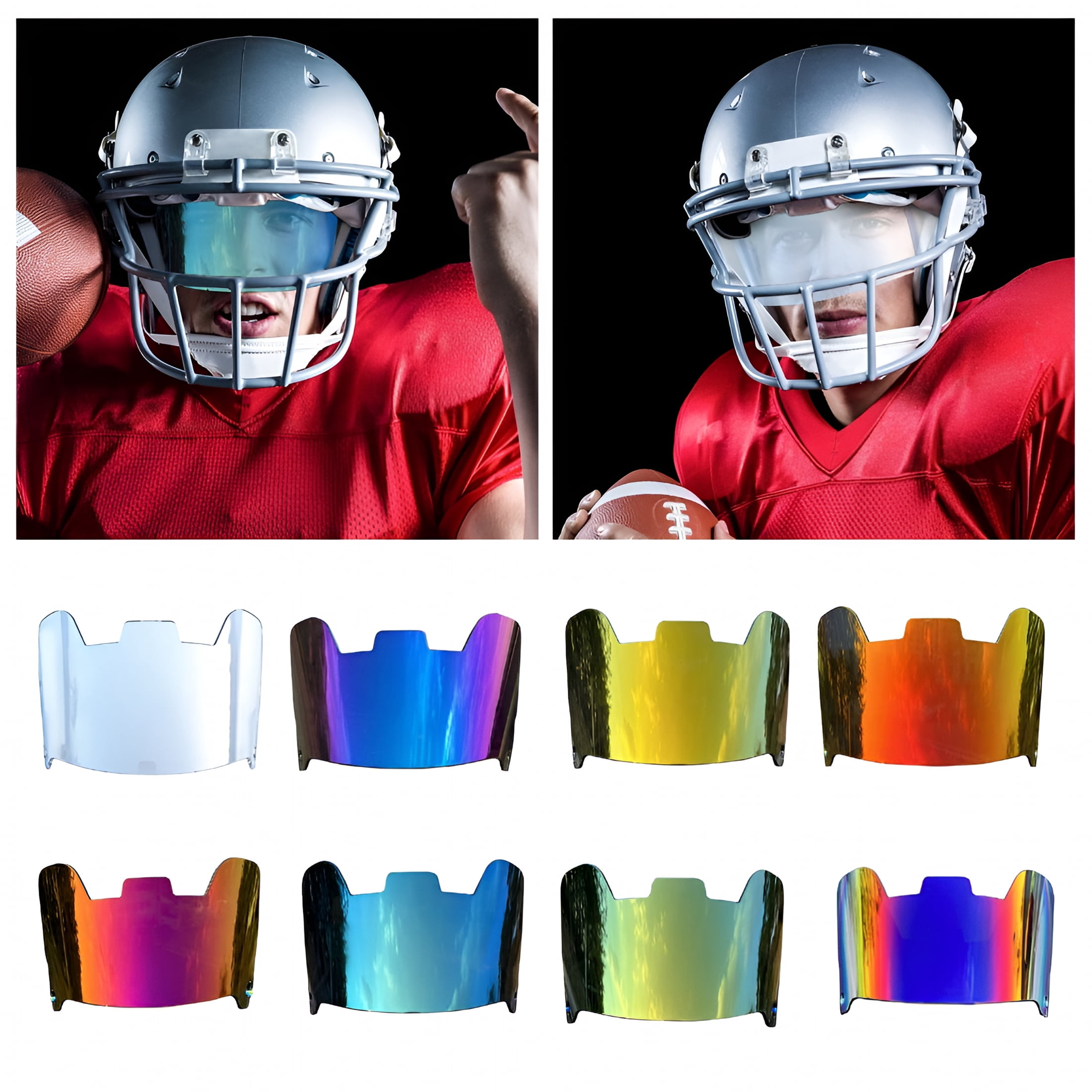 QARUN 2026 New Clear Football Visors for Helmets Eye Protection for All Weather Easy Install Clear for Youth Players
