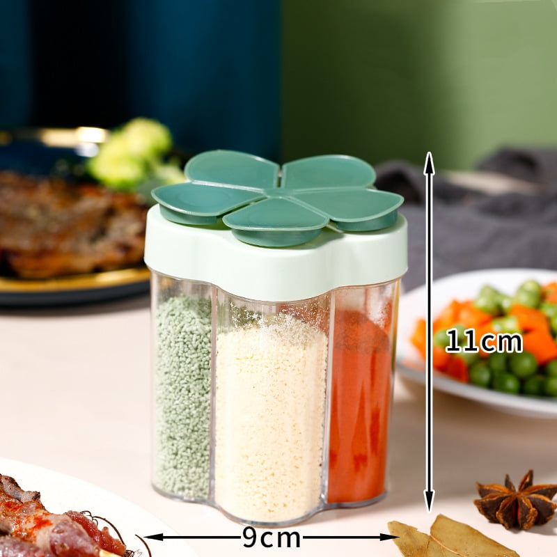 Clear Seasoning Box Seasoning Organizer Box Visible with Tray Combo Set Removable Condiment Jar for Seasonings Pepper Apricot, Size: 23cmx15cmx10cm