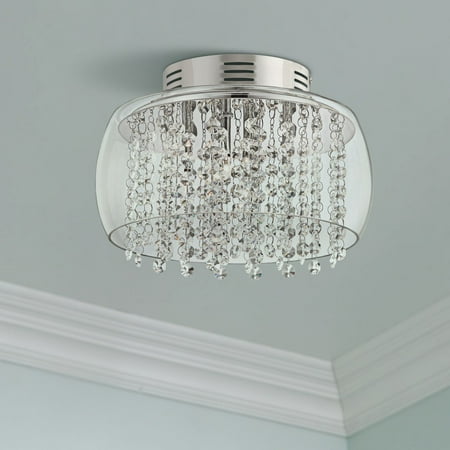 Possini Euro Design Modern Ceiling Light Flush Mount Fixture Chrome 11 Wide Clear Gl Drum Crystal For Bedroom Kitchen Hallway Possini Euro Design Modern Ceiling Light Flush Mount Fixture Chrome 11 Wide Clear Gl Drum Crystal For Bedroom Kitchen Hallway