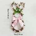 thumbnail image 3 of 19.7In Rabbit-Shaped Wreath With Delicate Florals & Pink Bow, Handcrafted Rattan Door Hanger Decor, Festive Spring Easter Wreath For Front Door, Wall, Home Decoration, Perfect For, 3 of 9