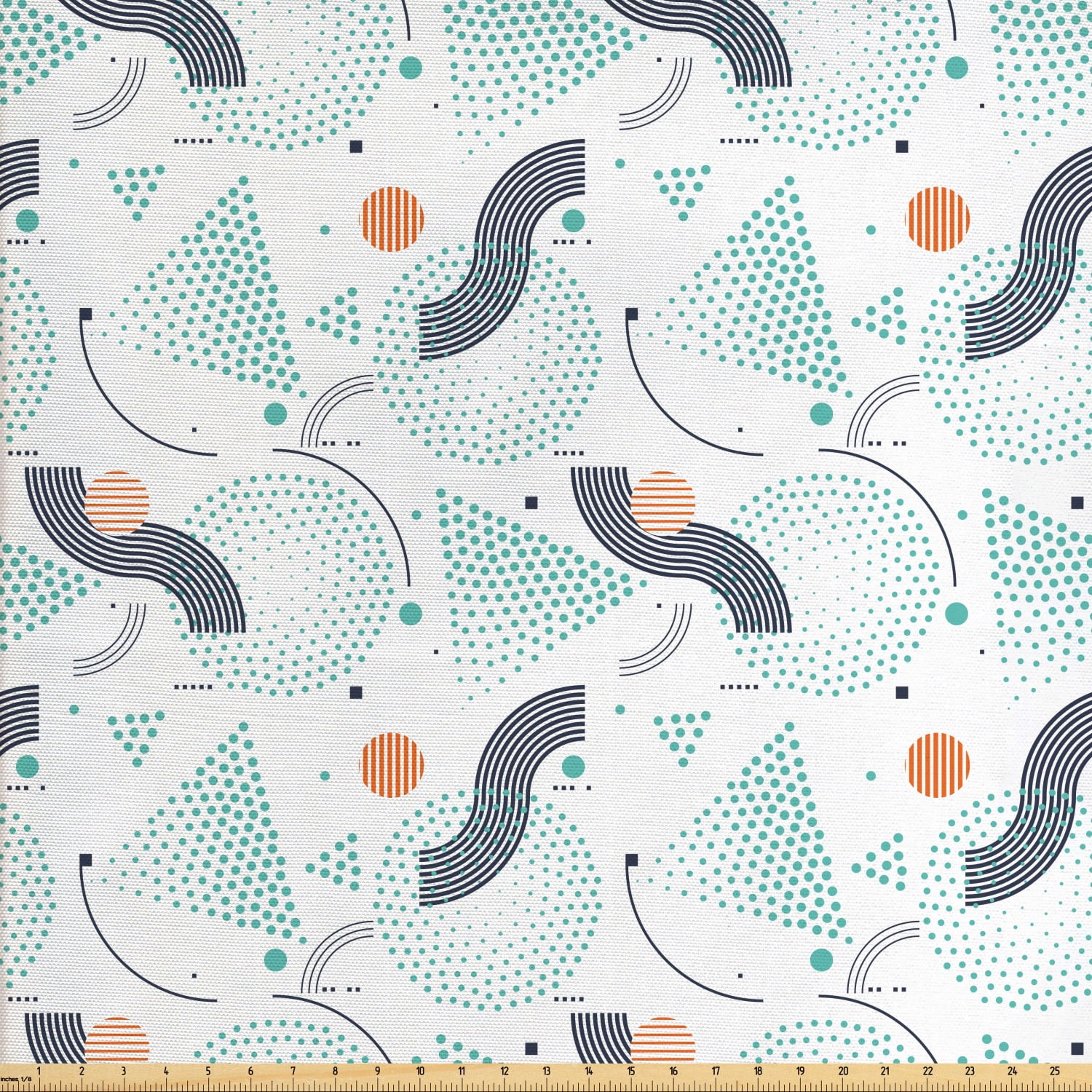 Geometric Fabric by The Yard, Repetitive Dots Triangles Stripes Motifs