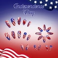 thumbnail image 4 of 4th Of July Press On Nails 24Pcs Patriotic Flag Fake Nails Short Glue On Nails For Independence Day Decor, 4 of 9