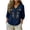 #1Navy, variant on Boho Tops for Women 3/4 Sleeve Ethnic Floral Bird V Notch Neck Shirts Loose Casual Vacation Blouses
