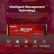 KingSpec XG7000 512GB NVMe SSD PCIe 4.0-7400MB/s Read Speed, 3D NAND M.2 2280 Internal SSD, Compatible with Gaming PC, Laptop, PS5 Console