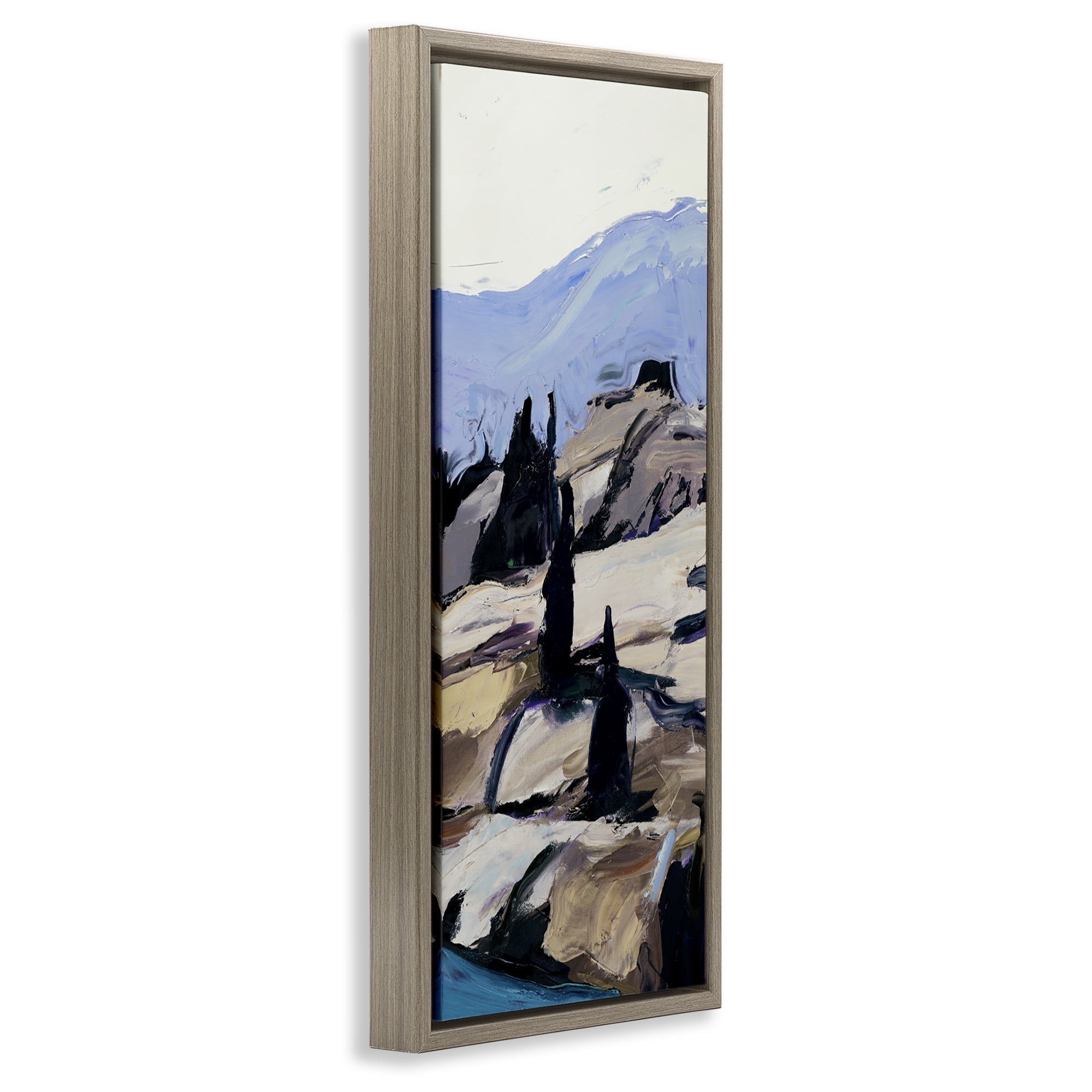 Stupell Industries Nature Scene Visage Landscape & Nature Painting Brown Floater Framed Canvas Art Print Wall Art, 11 x 25