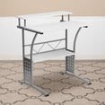 thumbnail image 2 of Scranton & Co Wood Office Computer Desk with Silver Frame in White, 2 of 6