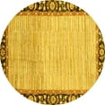 thumbnail image 1 of Ahgly Company Indoor Round Abstract Yellow Modern Area Rugs, 7' Round, 1 of 4