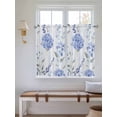 thumbnail image 6 of Tier Curtains 45 Inches Long, Hydrangea Leaves Window Treatment Curtain Drapes, Blue Striped Botanical Floral Small Curtain Drapes for Bathroom Laundry Room, 27.5"x45", 2 Panels, 6 of 7