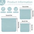 thumbnail image 2 of 6 Pieces PU Leather Snap Closure Organizer Pouch, 3 Sizes Small Makeup Bag, No Zipper Self-Closing Portable Cosmetic Pouch for Women Coin Travel Storage Lipstick Jewelry (Blue), 2 of 7