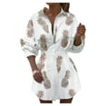 thumbnail image 1 of GYUJNB Hauts d'Été pour Femmes 2024 Tendance Robe à Manches Longues Imprimée Mini Robe Décontractée Chemise Blouse Tee, 1 of 6
