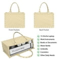 thumbnail image 2 of Large Capacity Tote Bag,Yellow and White Checkerboard Pattern Handbag Fashion Luxury Tote Bag,15.7"x13"x 5.1" Inches,Laptop Compatible, 2 of 6