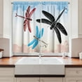 thumbnail image 2 of Ambesonne Dragonfly Kitchen Curtains, Exotic Animal Wing, 55"x39", Black Blue Pale Pink, 2 of 3