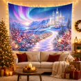 thumbnail image 3 of Aurora Night Sky Over Wintry Fantasy Scene, Mystical Fantasy Style for Space Lovers, Aurora Wall Decor Housewarming Gift, Tapestry Wall Hanging for Bedroom and Dorm, 3 of 7